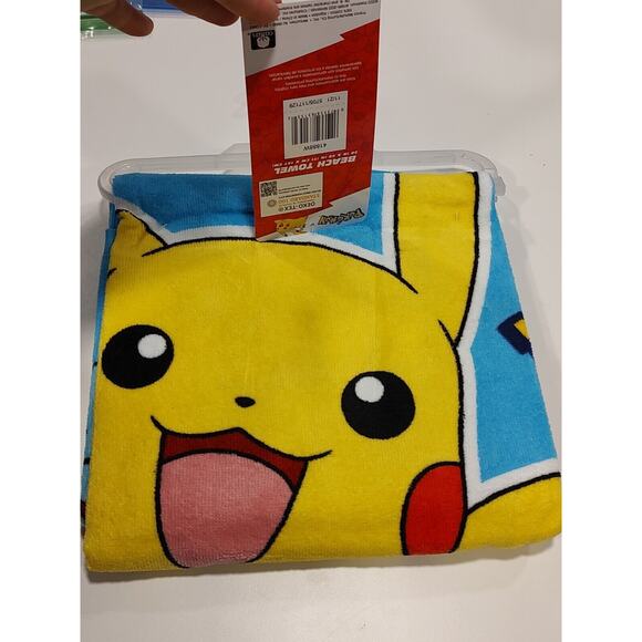 Pokemon Pikachu Boy Girl 28 x 58 Cotton Beach Towel Swimming Pool Bath towel NWT - Picture 3 of 4
